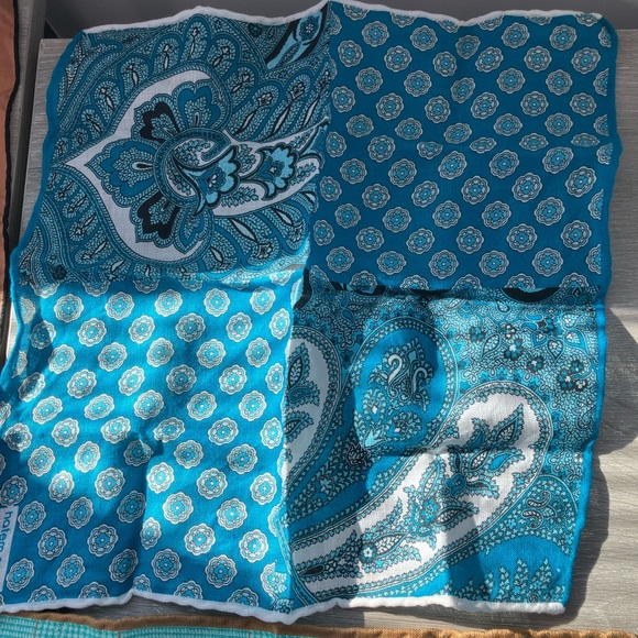 Sayki/hatemaglu lot. 4 pocket squares - 2 linen / 2 silk - Picture 3 of 5